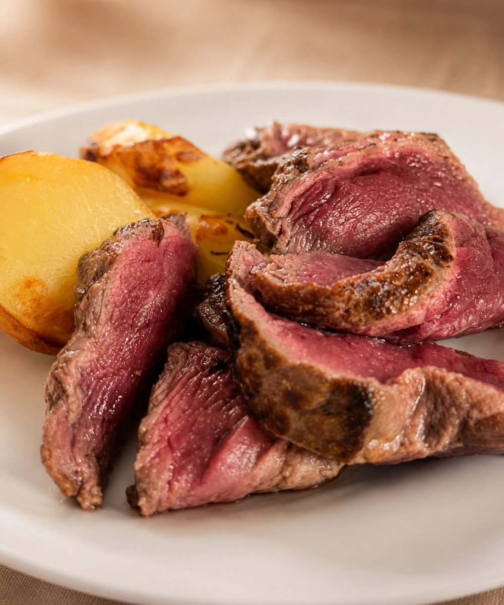 Tagliata di manzo con verdure dell'orto